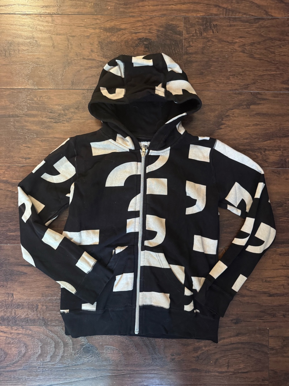 nununu Black Punctuation Zip Hoodie